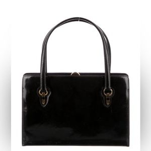 GUCCI Vintage Patent Leather HandBag. Black. Italy.